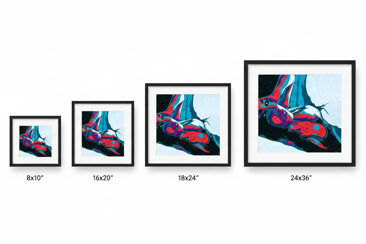 Size Comparison 8x10, 16x20, 18x24, 24x36