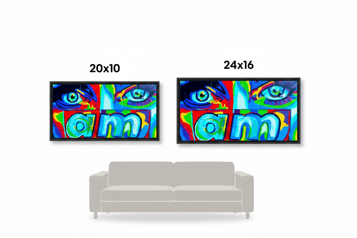 Size Comparison Over Couch Silhouette