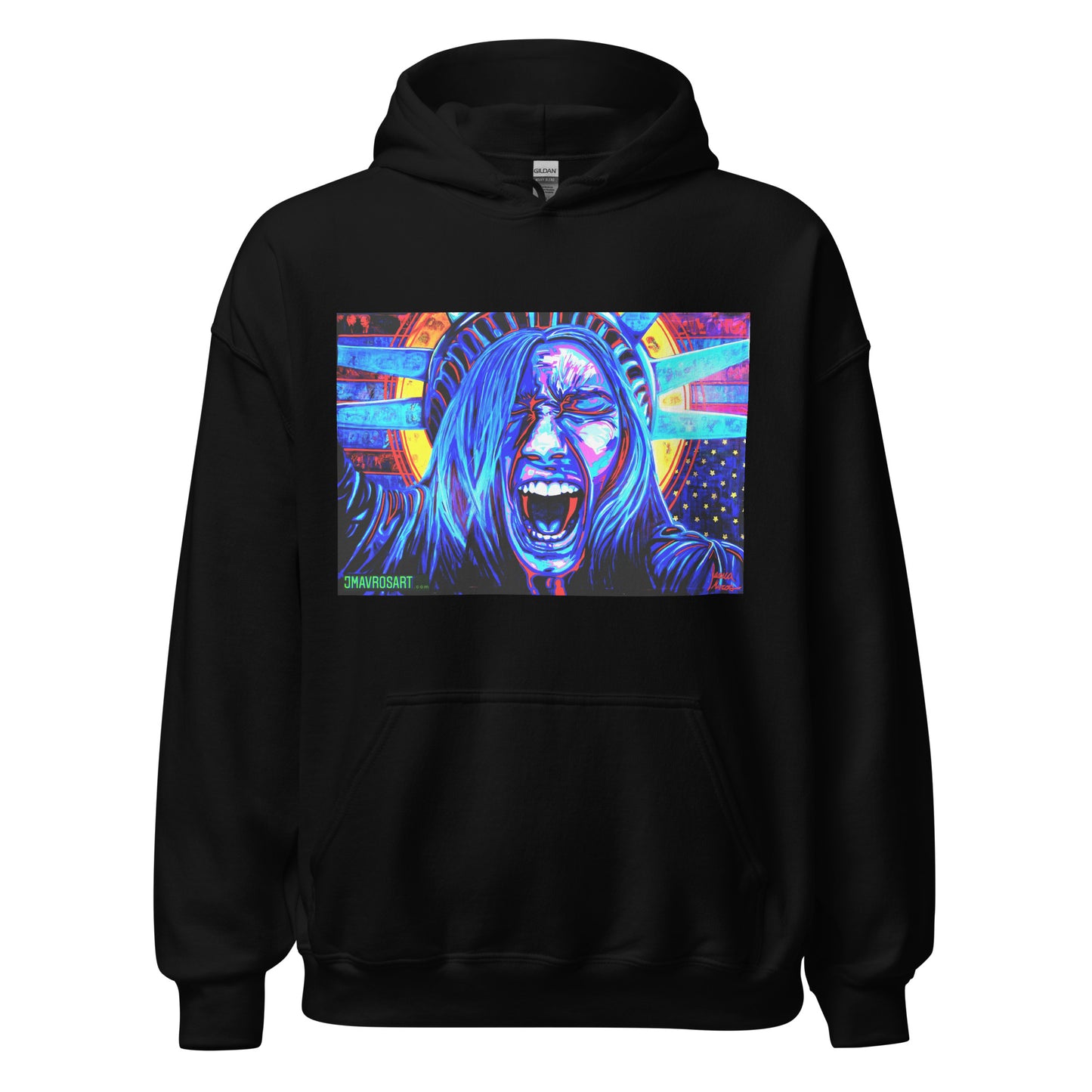 Screaming Lady Liberty Unisex Protest Hoodie|NO WORDS| Art as Protest Sweatshirt |Political Statement Hoodie |Anti-Fascism Art
