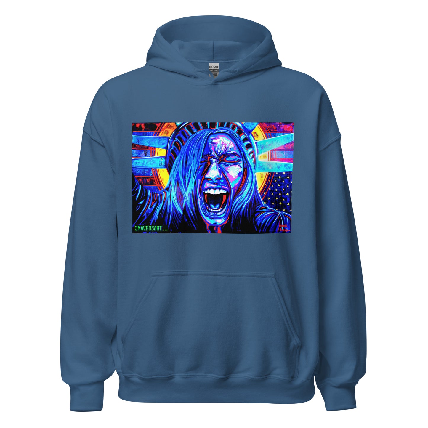 Screaming Lady Liberty Unisex Protest Hoodie|NO WORDS| Art as Protest Sweatshirt |Political Statement Hoodie |Anti-Fascism Art