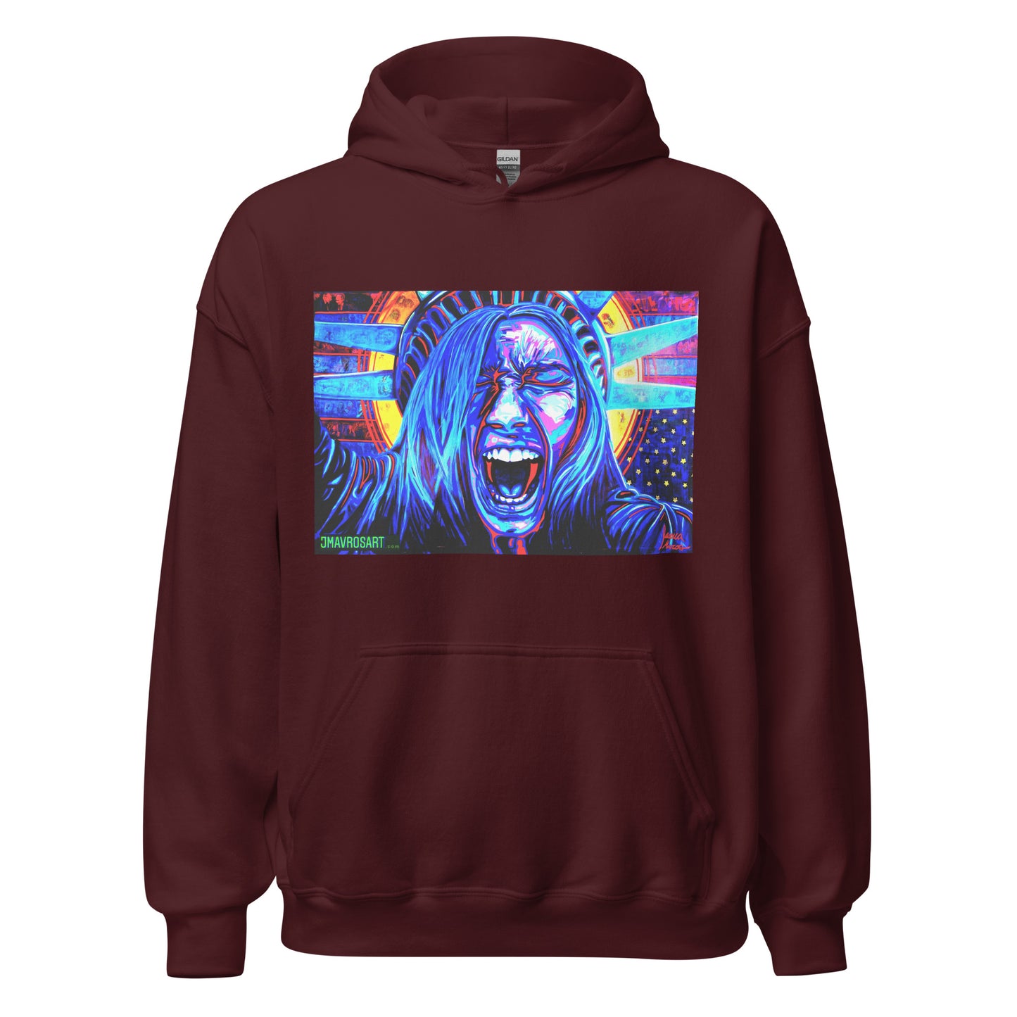 Screaming Lady Liberty Unisex Protest Hoodie|NO WORDS| Art as Protest Sweatshirt |Political Statement Hoodie |Anti-Fascism Art