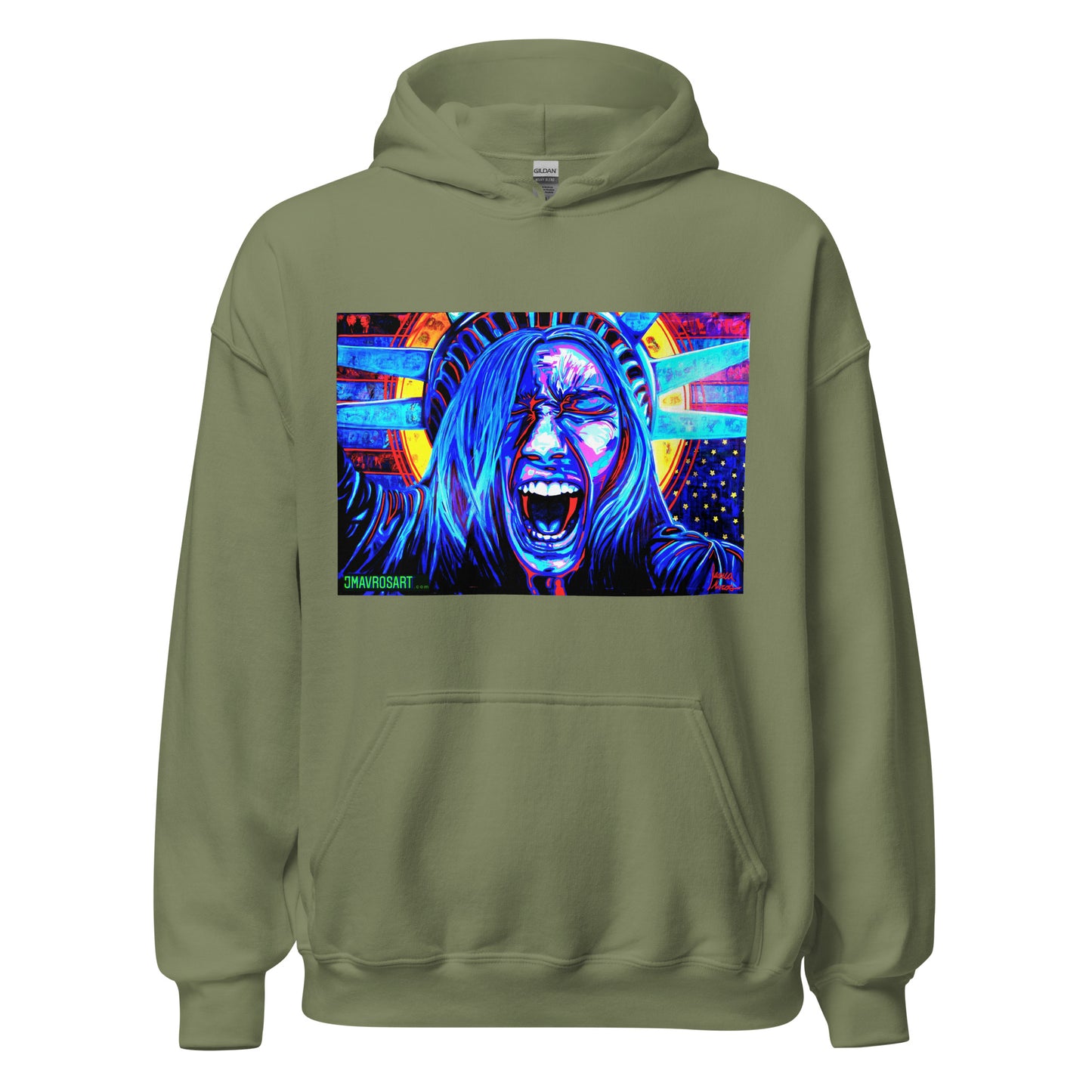 Screaming Lady Liberty Unisex Protest Hoodie|NO WORDS| Art as Protest Sweatshirt |Political Statement Hoodie |Anti-Fascism Art